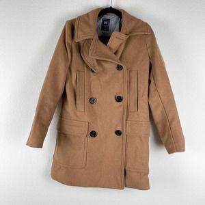 GAP Camel Wool Blend Pea Coat